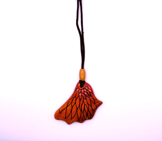 Terra Cotta Pendant with adjustable chain (Sunset Glow)