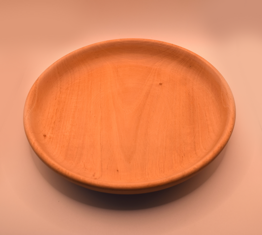 6 Mahogany Wood Plate- 9''